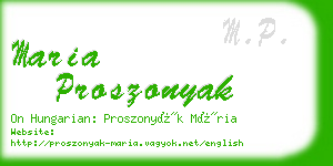 maria proszonyak business card